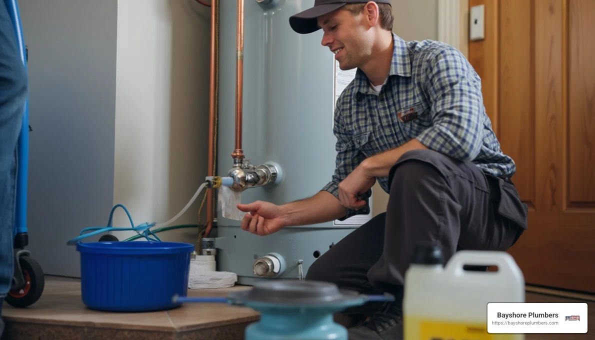 Water heater flushing service